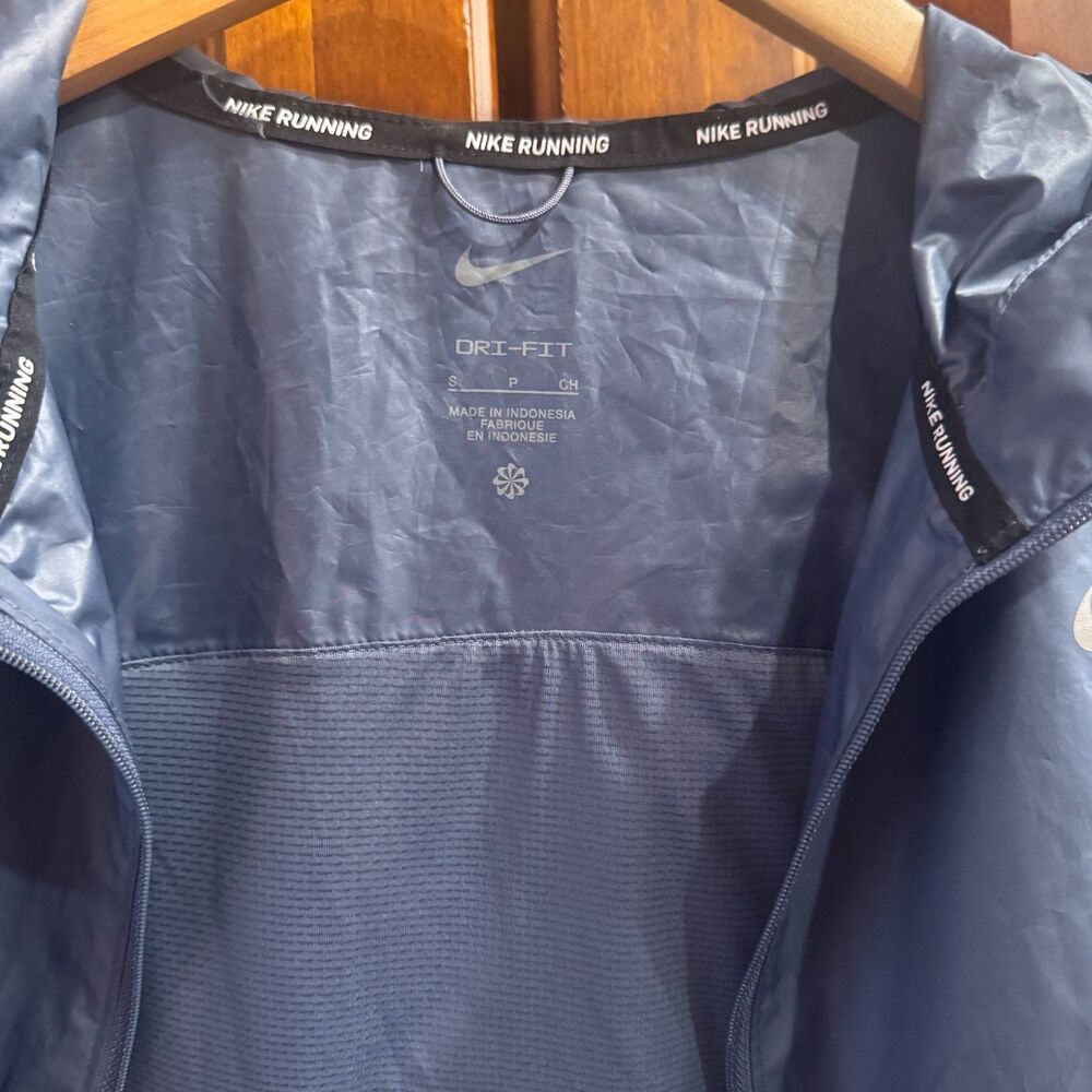 Nike Running Dri-FIT Hooded Windbreaker Jacket Blue Gray Full Zip Women's Small - Picture 12 of 16